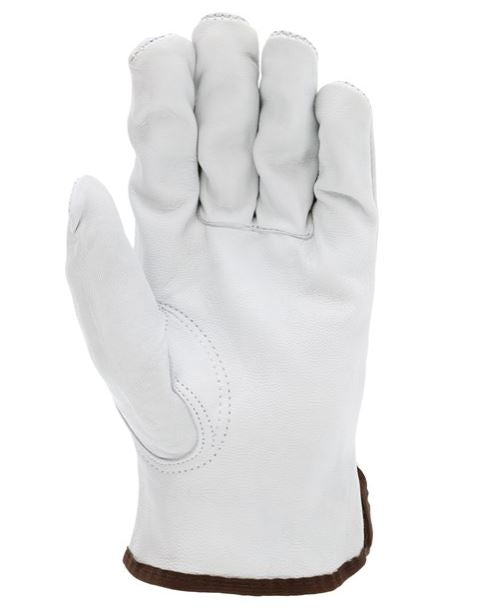 Leather Drivers Work Gloves CV Grade Grain Goatskin Keystone Thumb (12 Pairs)