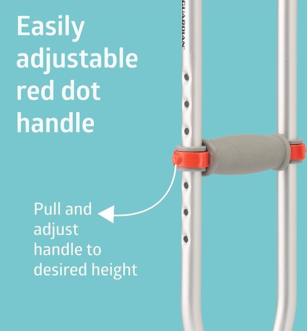 Medline Aluminum Red Dot Guradian Crutches