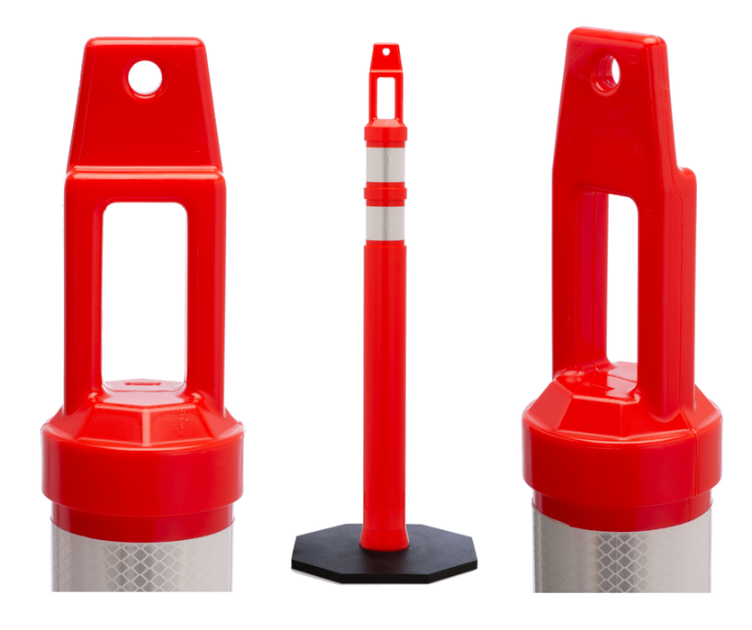 D-TOP+3M D-Top Delineator, 42 in H Cone, Polyethylene Cone, Red Orange Cone (base sold seperately)