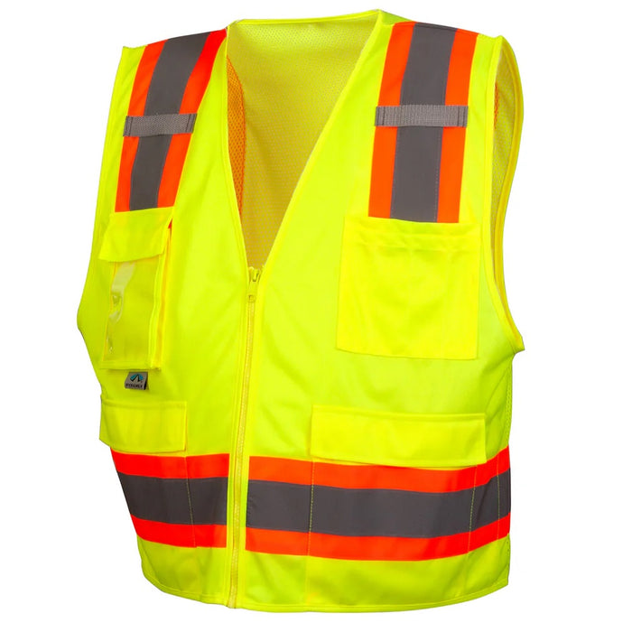 Pyramex RVZ2410CP Two Tone Surveyor Type R Class 2 Lime Mesh Safety Vest