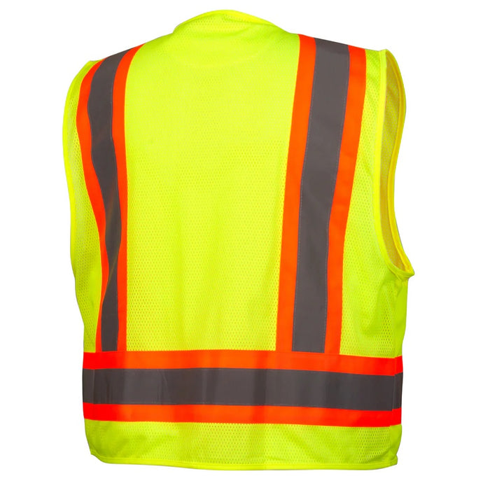 Pyramex RVZ2410CP Two Tone Surveyor Type R Class 2 Lime Mesh Safety Vest