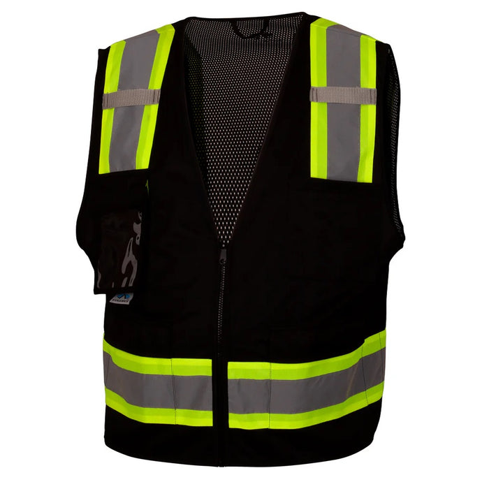 Pyramex RVZ2411CP Two Tone Surveyor Type 0 Class 1 Black Polyester Mesh Safety Vest