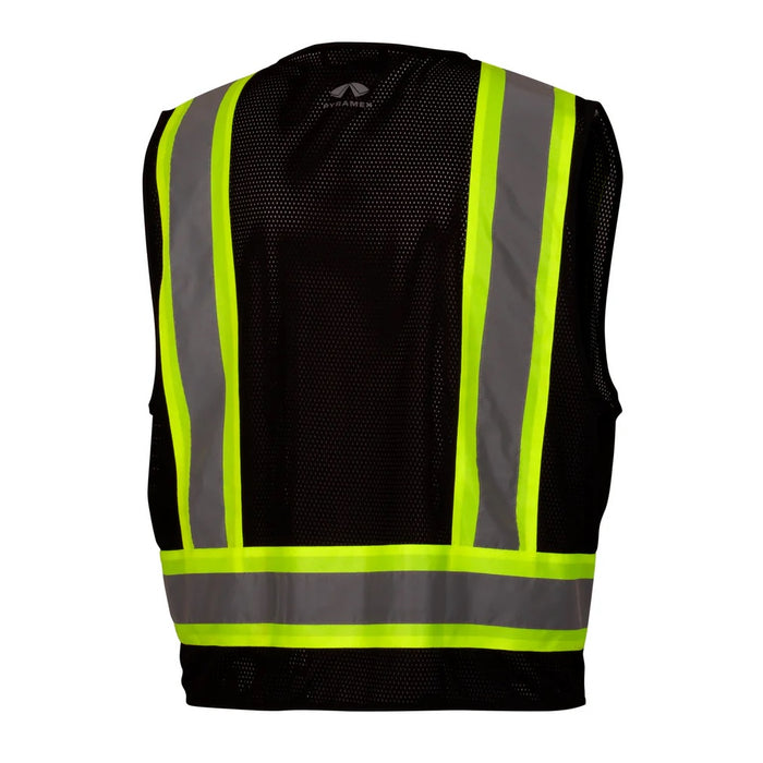 Pyramex RVZ2411CP Two Tone Surveyor Type 0 Class 1 Black Polyester Mesh Safety Vest