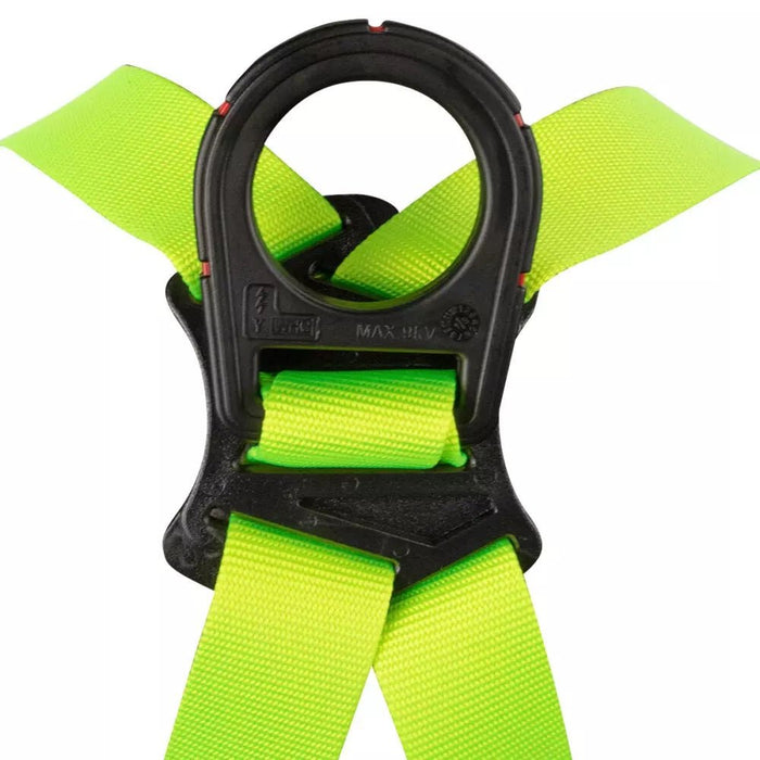 Arc Flash Full Body Harness: 1 D-Ring, Mating Buckle Torso, Quick-Connect Chest/Legs - SW77225-UT3QC - BHP Safety Products