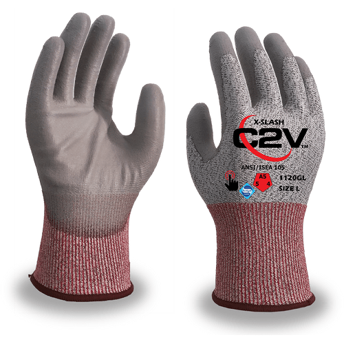 ANSI A5 X-Slash Cut Resistant Gloves, 13 Gauge HPPE/Glass/Steel Shell ...