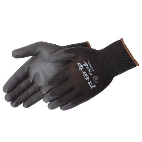 TICONN 10-pair Work Gloves with Grip for Men and Women, Black, Small, PU  Coated